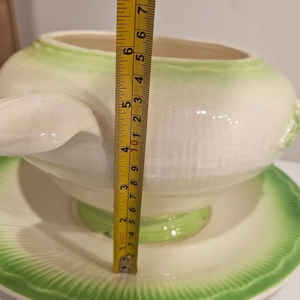 Maurice Calif USA LF 501 Vintage Ceramic Soup Tureen Set with Ladle and Plate